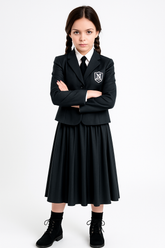 Nevermore Academy Wednesday Addams Costume for Girls